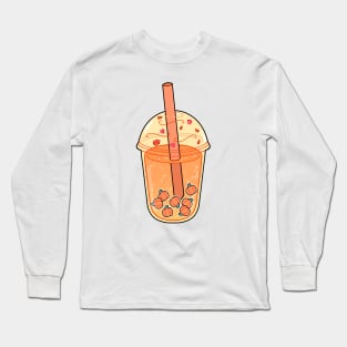 Aesthetic pumpkin spice boba Long Sleeve T-Shirt